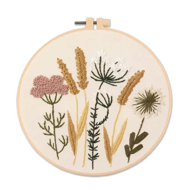 🧵 Embroidery Starter Kit – European Floral Series (4 Color Variants)