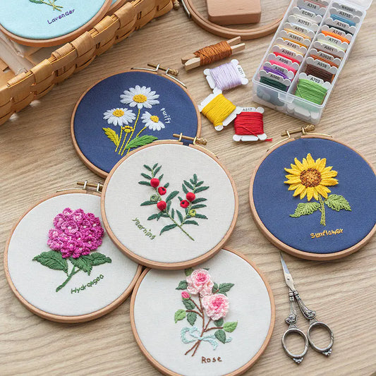 🌸 Sweet Bedroom Embroidery Kit – DIY Floral Needlework Set