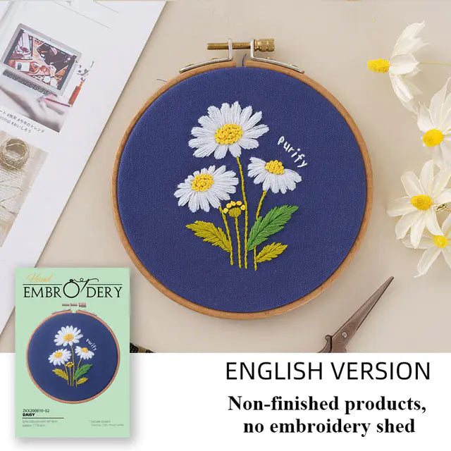 🌸 Sweet Bedroom Embroidery Kit – DIY Floral Needlework Set
