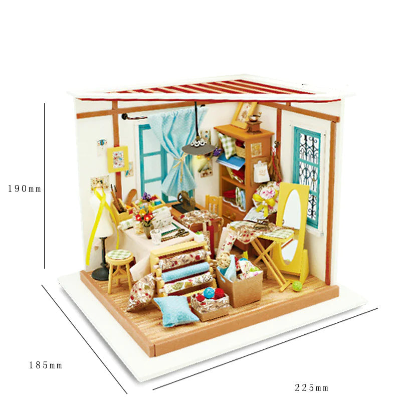 Seaside Stitchery – DIY Miniature Sewing Room Kit with LED | Handcrafted Maker’s Haven