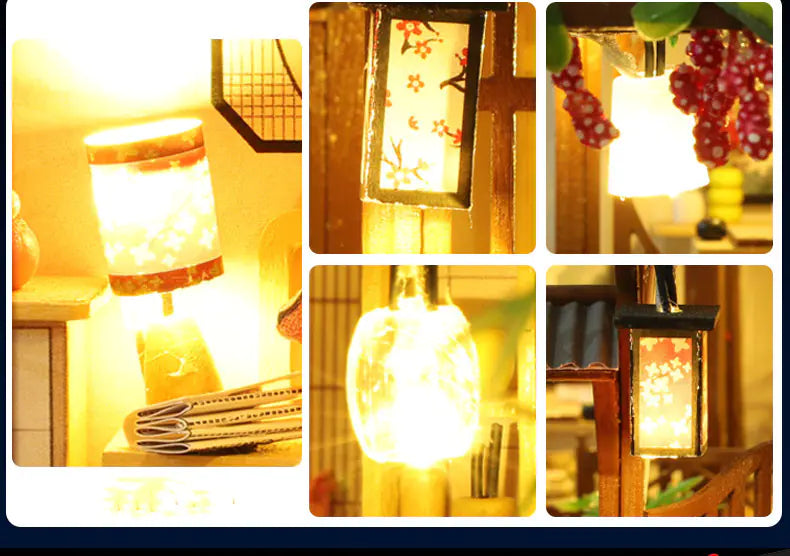 Ya Quan の Court – DIY Miniature Villa with LED, Music & Dust Cover | Handcrafted Japanese‑Chinese Fusion Retreat