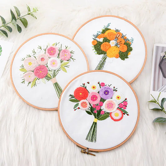 🎨 Hand Embroidery DIY Material Kit – Decorative Painting Series (9 Artistic Variants)