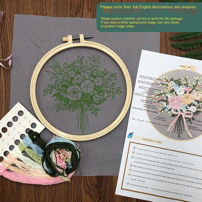 🌸 Creative DIY 3D Flower Embroidery Kit – 4 Sentimental Variants | Complete Gift-Ready Set