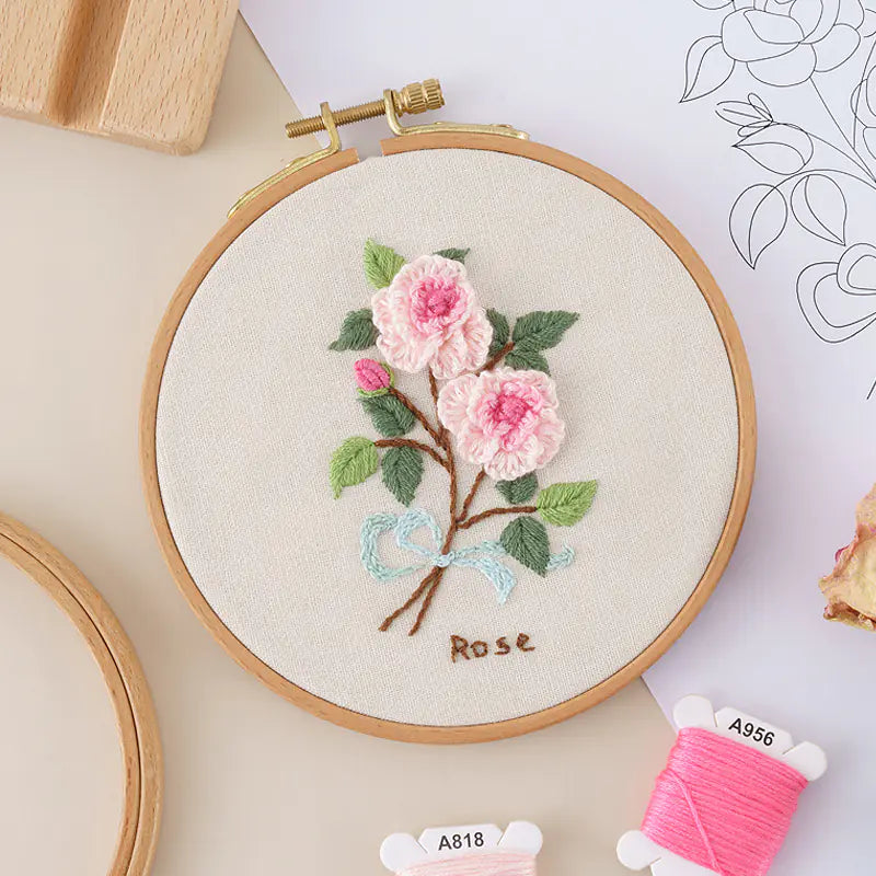 🌸 Sweet Bedroom Embroidery Kit – DIY Floral Needlework Set