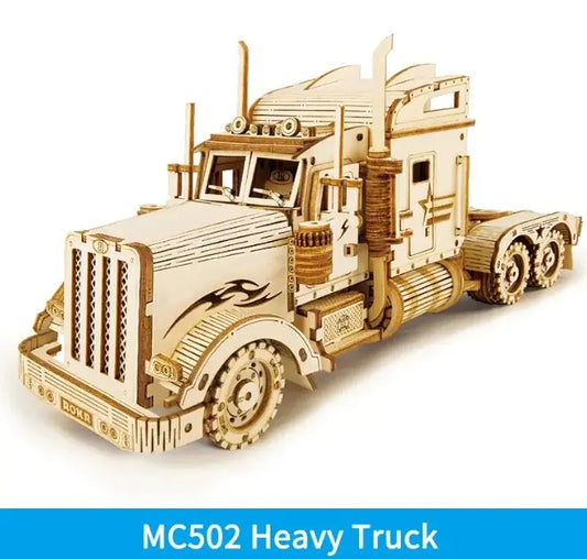 MC502 Heavy Truck – 3D Wooden Semi Truck Puzzle Model with Moving Parts (Ages 8+)
