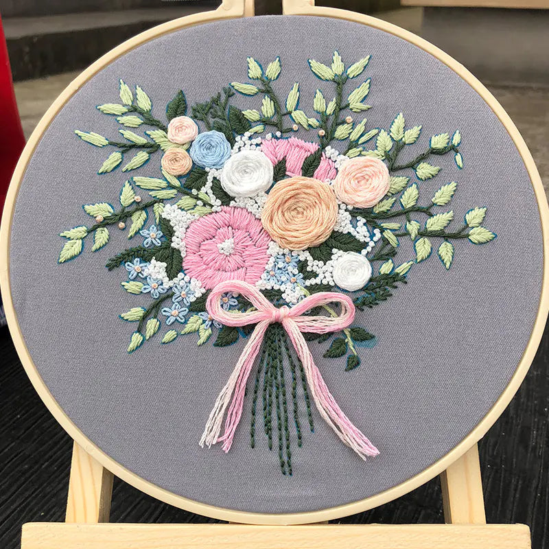 🌸 Creative DIY 3D Flower Embroidery Kit – 4 Sentimental Variants | Complete Gift-Ready Set