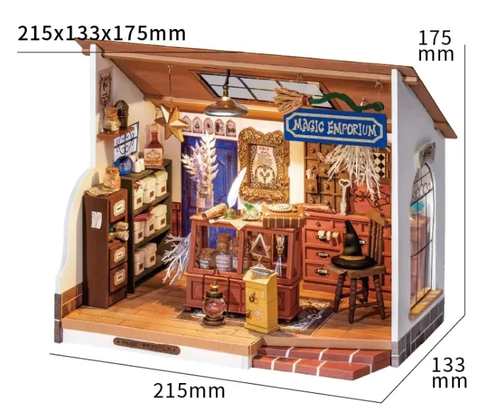 Robotime Miniature Magic Shop Kit – DIY Wizard’s Emporium Diorama