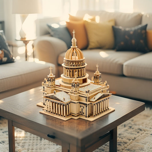 Guanque Tower – 3D Wooden Tang‑Style Landmark Puzzle with LED Illumination (Stork Tower Architectural Model)