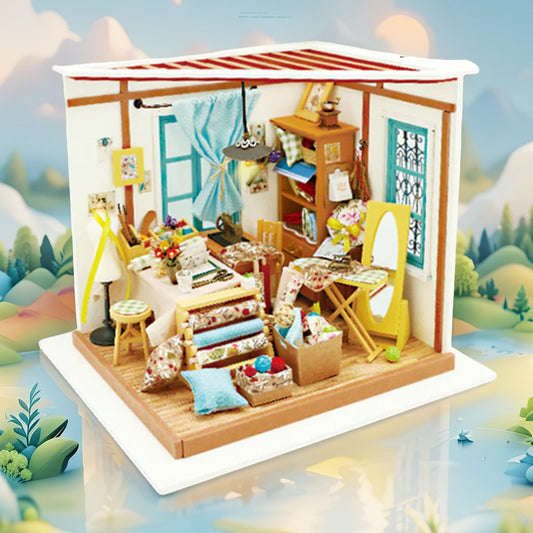 Seaside Stitchery – DIY Miniature Sewing Room Kit with LED | Handcrafted Maker’s Haven