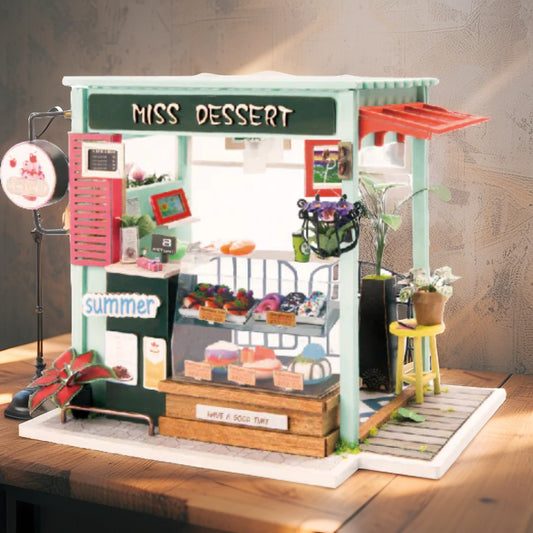 Miss Dessert – DIY Summer‑Fresh Miniature Sweets Shop Kit with LED | Handcrafted Collectible for Adults & Teens