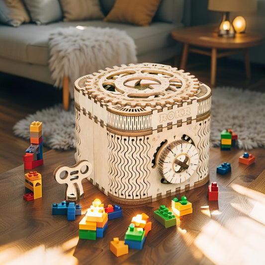 Password Box Projector – 3D Wooden Puzzle Model Kit (123 Pieces, Ages 14+)