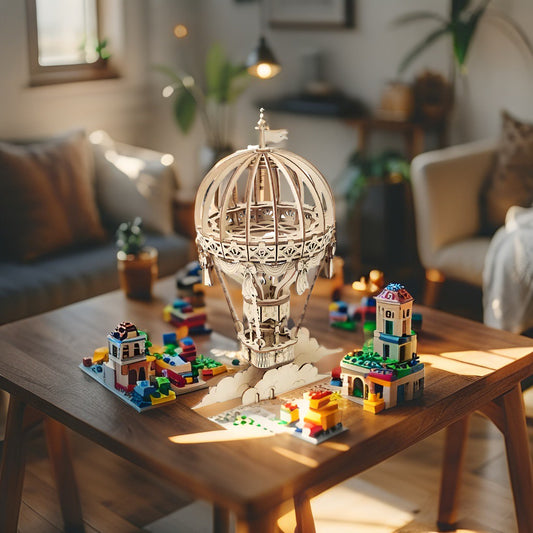Hot Air Balloon – 3D Wooden Puzzle Model Kit (140 Pieces, Ages 8+)