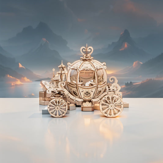 Pumpkin Cart – 3D Wooden Puzzle Model Kit (182 Pieces, Ages 8+)