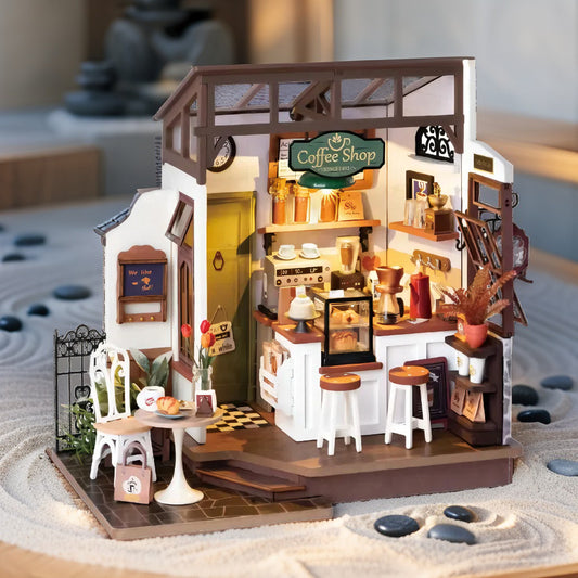 Robotime Miniature DIY Kit – Vintage Coffee Shop Escape