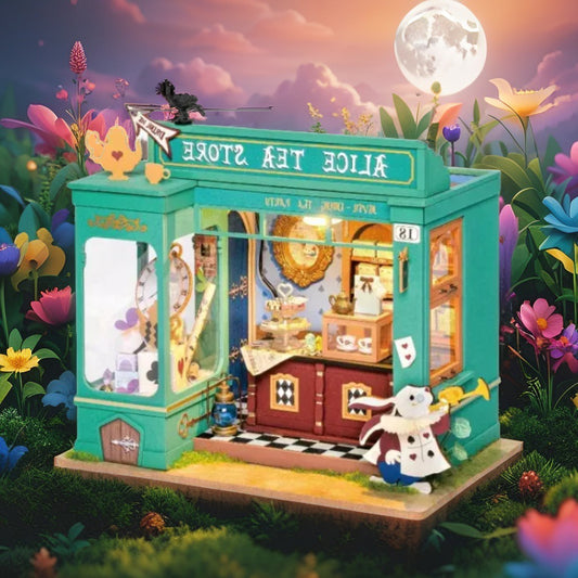 Robotime DIY Miniature Kit – Alice’s Whimsical Tea Shop