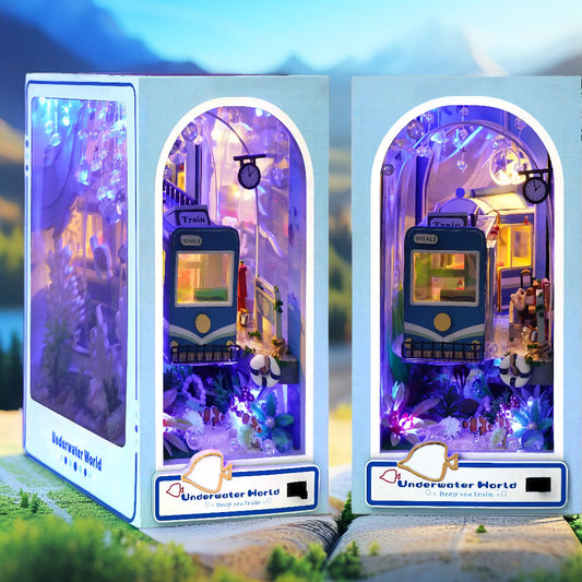Underwater Express DIY 3D Book Nook – Fantasy Train Journey Miniature Build for Adults