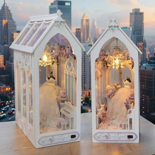Forever Love DIY Book Nook | Miniature Bridal Scene with Music Box