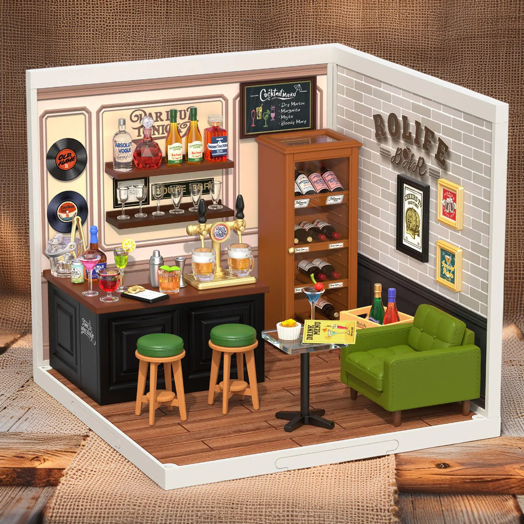 Leisurely Cheers Bar | DIY Miniature Room Kit with LED Lights
