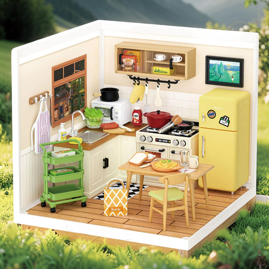 Happy Meals Kitchen | DIY Miniature Room Kit with Light-Up Oven