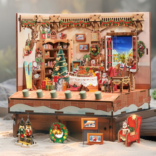 The Christmas Cottage DIY Kit | with Music, White Noise & Electronic Screen