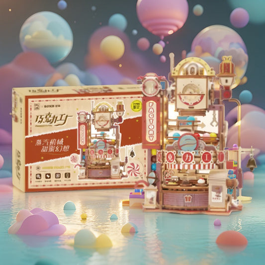 Chocolate Factory DIY 3D Puzzle Kit – Building Blocks for Kids & Adults | Sweet World Assembly Set