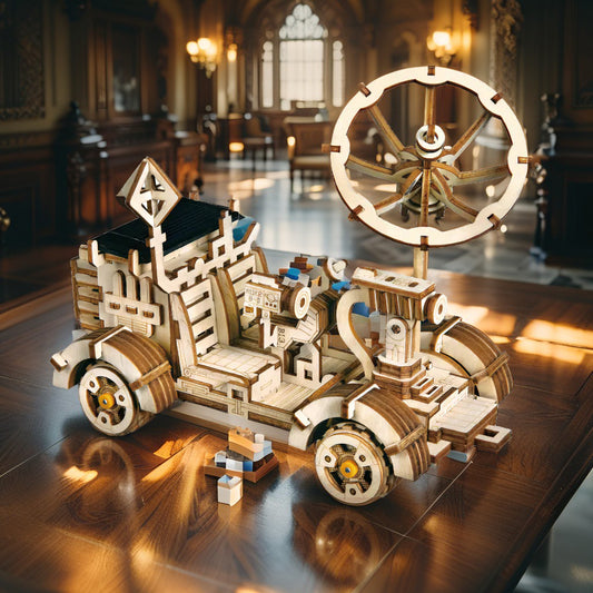 Apollo Lunar Rover – 3D Wooden Mechanical Model (Ages 12+, Historic Moon Explorer Collectible)