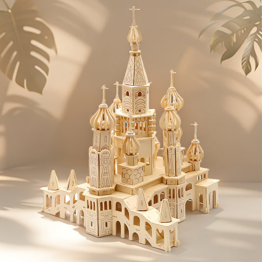 Yellow Crane Tower – 3D Wooden Puzzle with Light Feature (Illuminated Architectural Landmark Model)