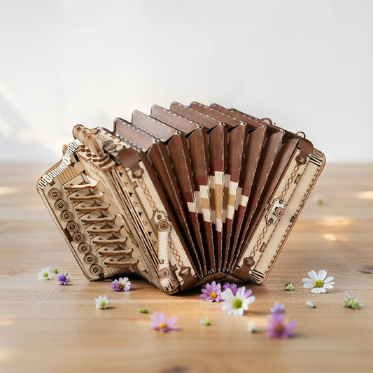 🎼 3D Wooden Jigsaw Puzzle – Accordion Edition