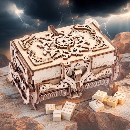 ✨ Antique Wooden Mechanical Transmission Box – A Puzzle with a Secret Soul