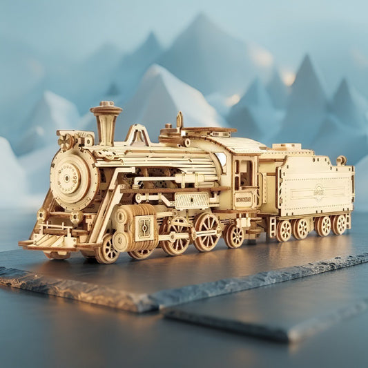 MC501 Prime Steam Express – 3D Wooden Train Puzzle Model with Moving Parts (Ages 8+)