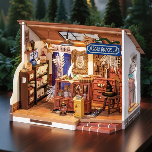 Robotime Miniature Magic Shop Kit – DIY Wizard’s Emporium Diorama