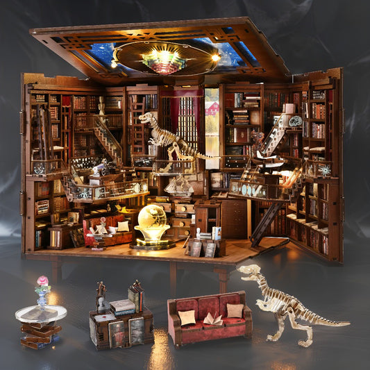 MiniCity Book Nook Kit – Beyond Library Max DIY Miniature Insert with LED Lights & Dust Cover (8–10 Hr Build)