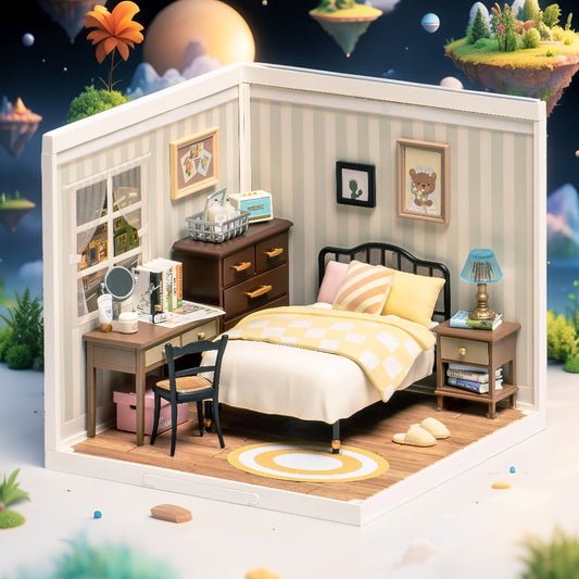 Cozy Bedroom DIY Miniature Kit | Stackable Room from the Super Creator Series