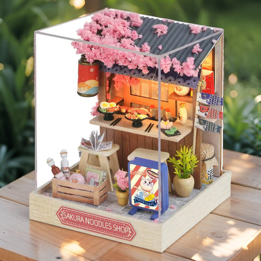 Sakura Noodle Shop DIY Miniature Kit | Japanese Restaurant Diorama