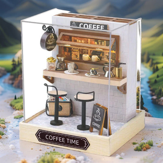 Coffee Time DIY Miniature Kit | Cozy Cafe Diorama