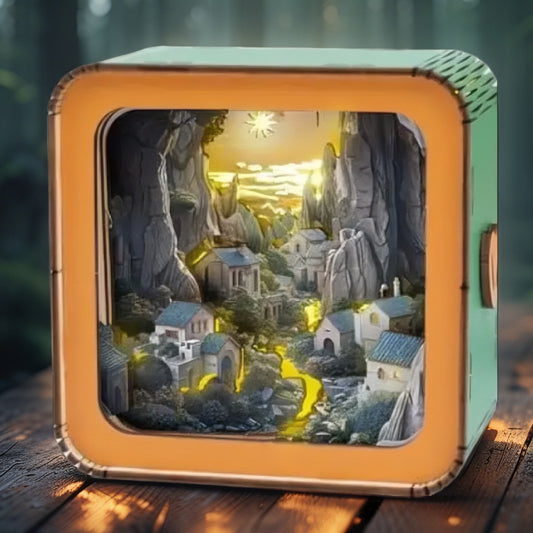 Sanctuary Valley DIY Light Box | 3D Layered Fantasy Village Puzzle