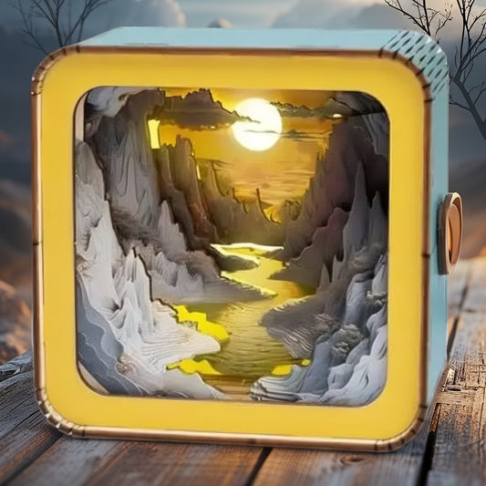 Golden Canyon DIY Light Box | 3D Layered Wooden Art Puzzle