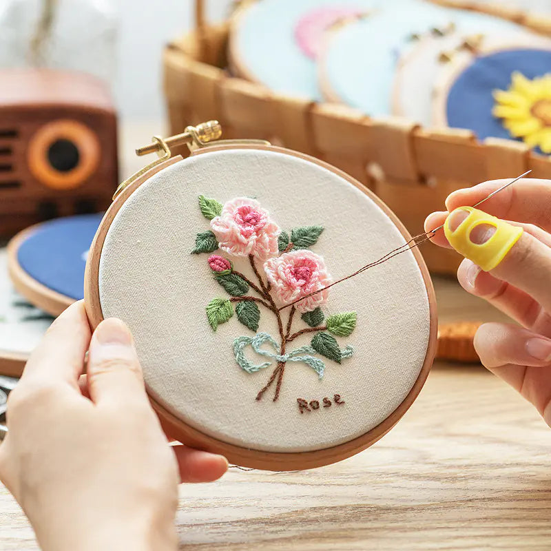 🌸 Sweet Bedroom Embroidery Kit – DIY Floral Needlework Set