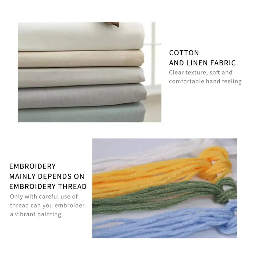 🧵 Embroidery Starter Kit – European Floral Series (4 Color Variants)