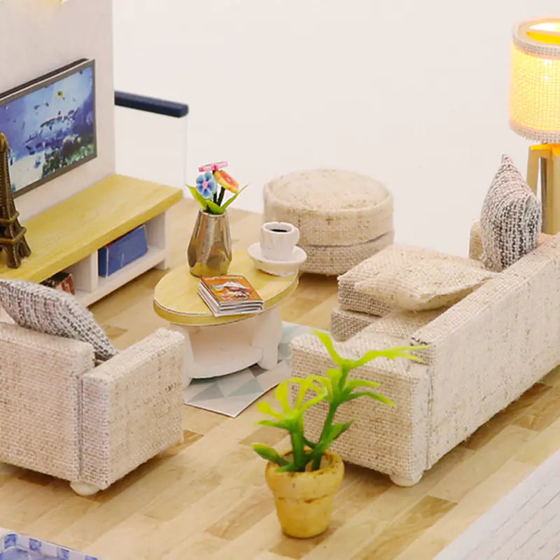 Summer Lights Cabin – DIY Sound & LED Miniature Villa Kit | Handcrafted Retreat for Display & Gifting