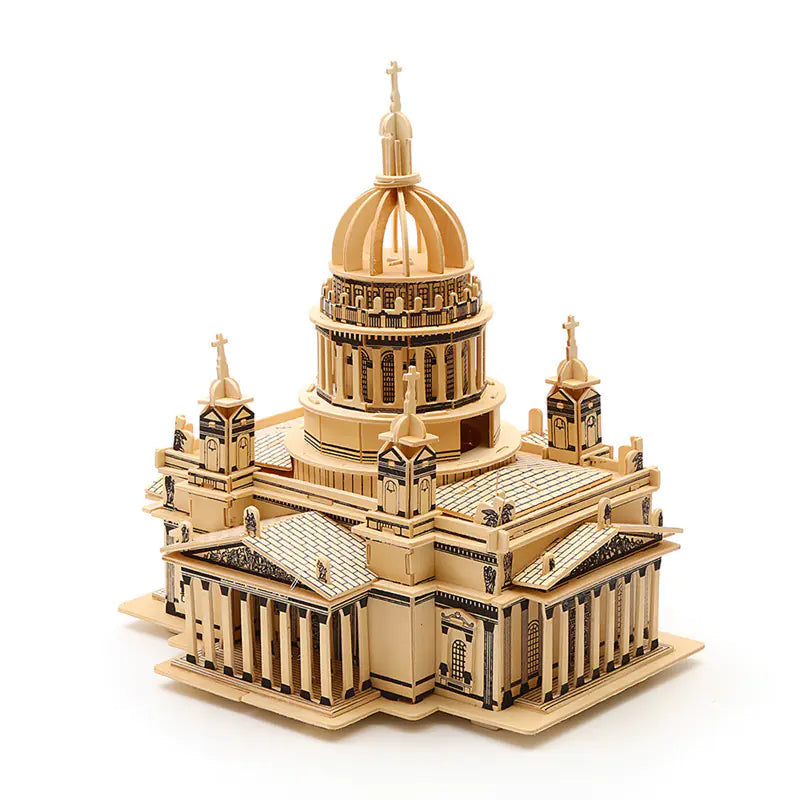 Guanque Tower – 3D Wooden Tang‑Style Landmark Puzzle with LED Illumination (Stork Tower Architectural Model)