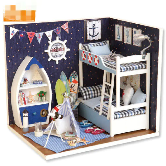 Coastal Dreams Loft – DIY Nautical Bedroom Kit with LED | Handcrafted Seaside Décor for Adults & Teens