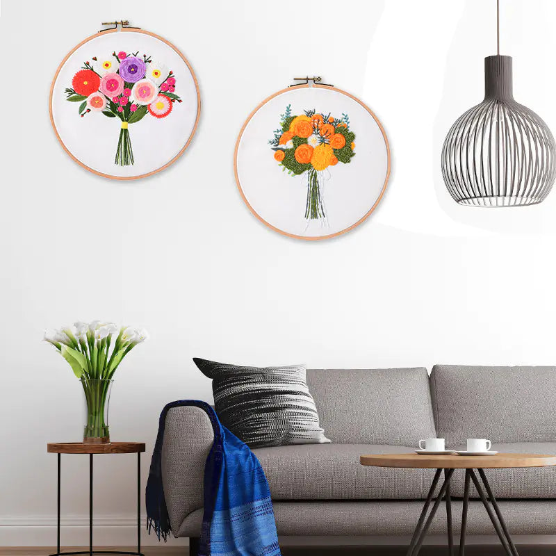 🎨 Hand Embroidery DIY Material Kit – Decorative Painting Series (9 Artistic Variants)
