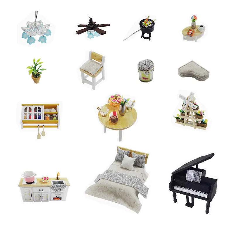 Summer Lights Cabin – DIY Sound & LED Miniature Villa Kit | Handcrafted Retreat for Display & Gifting