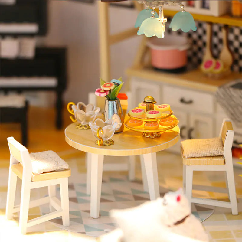 Summer Lights Cabin – DIY Sound & LED Miniature Villa Kit | Handcrafted Retreat for Display & Gifting